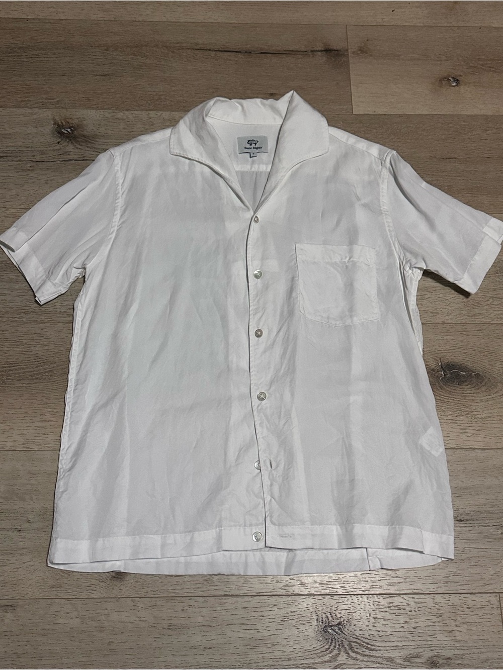 Men’s  Basic Rights Basic Camp White Short-Sleeve Button-Up Shirt